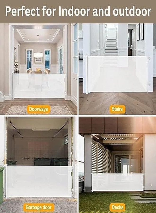 GNOLY بوابة أمان قابلة للسحب للأطفال من GNOLY بطول 55 بوصة - بوابة كلاب عريضة وعالية للغاية للسلالم والممرات - بوابة شبكية داخلية وخارجية مزودة بقفل للأطفال والحيوانات الأليفة (قطعة واحدة) - Image 5